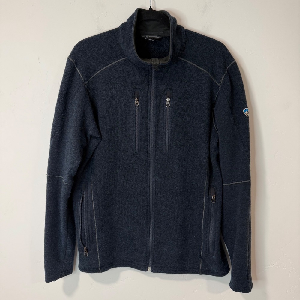 Kuhl Mens Revel Fleece Jacket Medium Navy Blue Full Zip 3183R